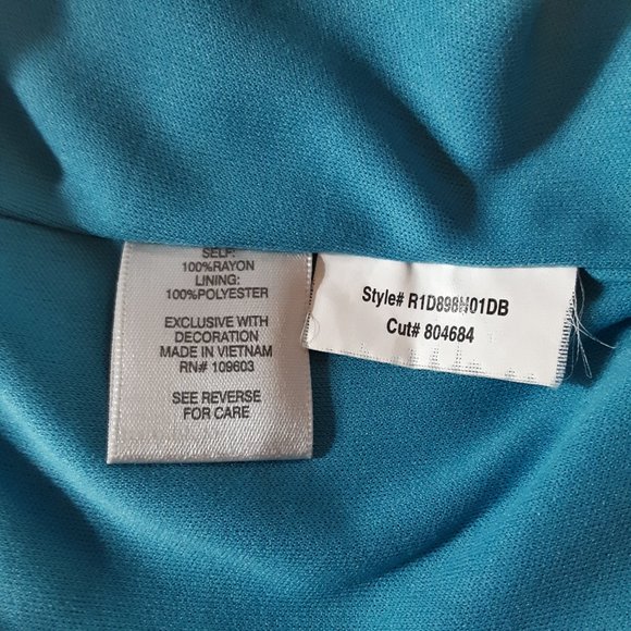 Dress Barn Turquois Blue/Green Dress - Picture 10 of 11